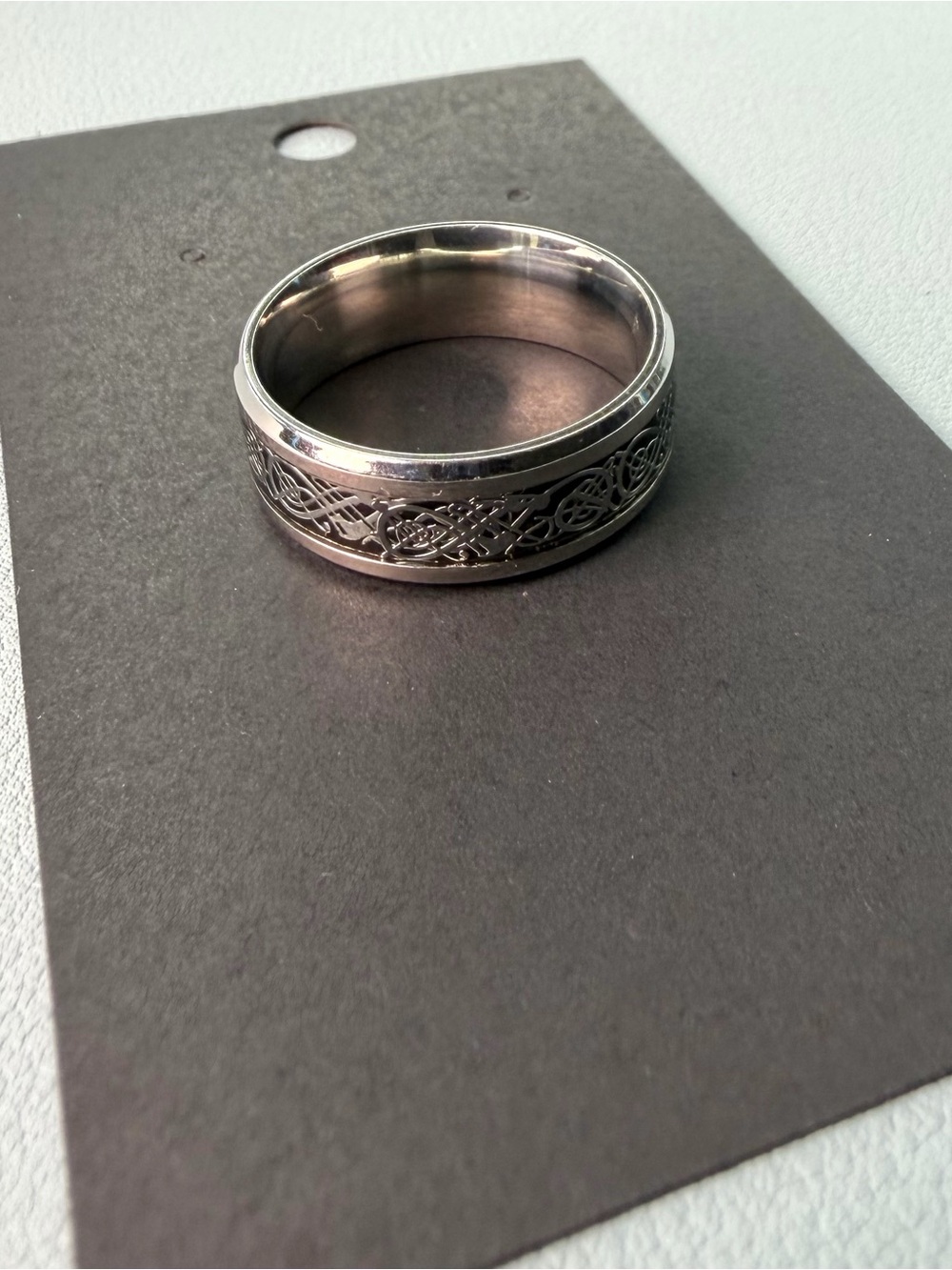 Silver Celtic Knot Stainless Steel Men's Band